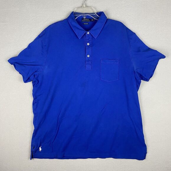 Polo Ralph Lauren Polo Shirt Mens 2XL XXL Blue Stretch Mesh - Picture 1 of 8